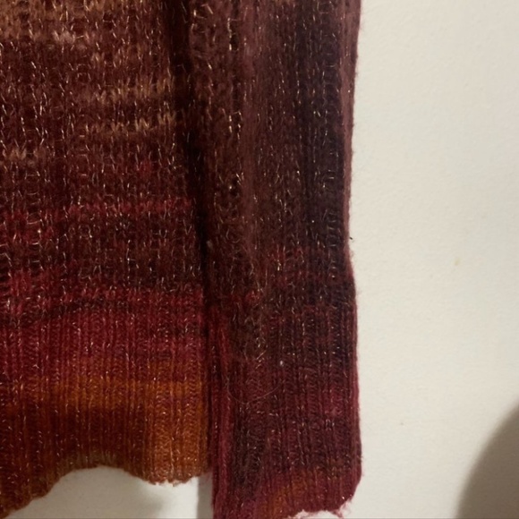 3/$30 Sheer light weight rust and tan neutrals with gold sweater - Picture 3 of 7